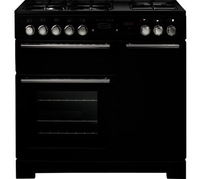 Rangemaster Platinum 90 Dual Fuel Range Cooker - Black & Chrome